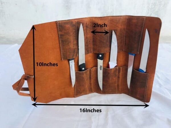 Leather Cooking Knives Holder Knife Cover / Wrap - Brown