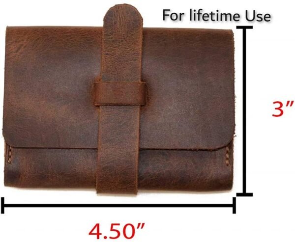 Leather Business Card Holder Minimalist Wallet For Men And Women Vintage Brown