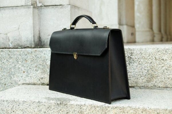 Executive Black Leather Office Bag Unisex Office Bag Shoulder Bag Laptop Bag Leather Briefcase