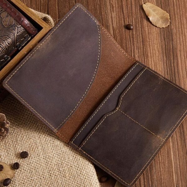 Classic Brown Bag Genuine Leather Passport Wallet - Image 2