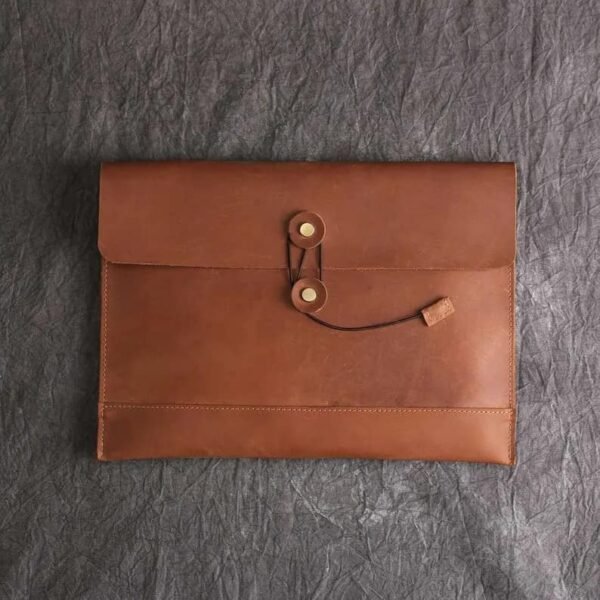 16 Inches Leather laptop / travel accessories holder with 60 inches adjustable shoulder strap - Image 2