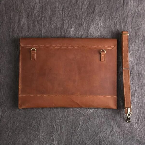 16 Inches Leather laptop / travel accessories holder with 60 inches adjustable shoulder strap - Image 3