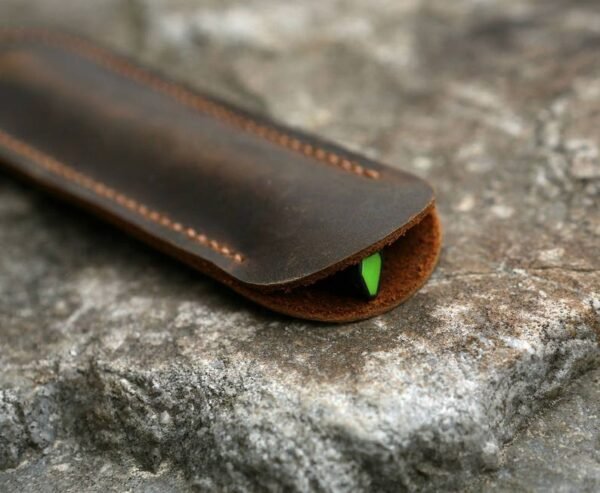 Vintage single leather pen holder /Pen pouch