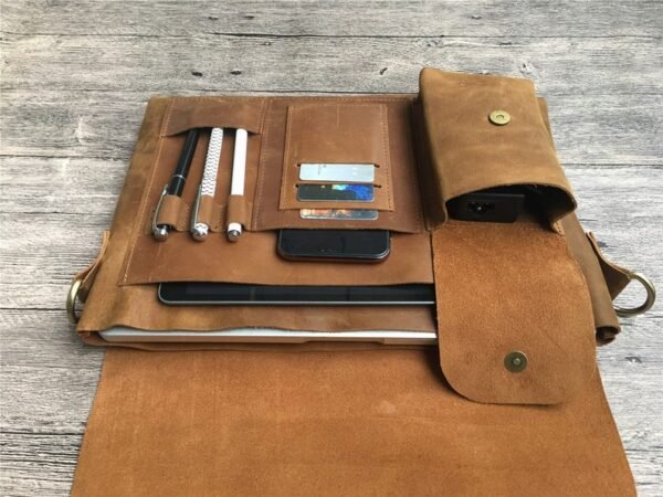 16 Inches vintage leather cross shoulder bag for laptop and other travel accessories - Image 4