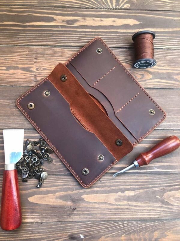 High quality leather long wallet
