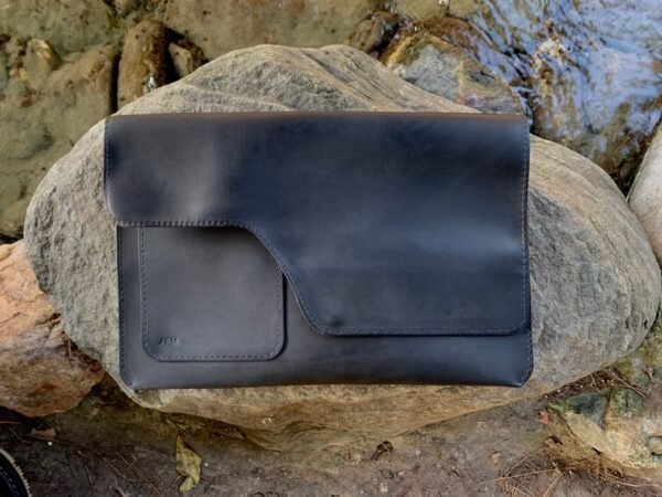 Customize Leather laptop IPad sleeve Handmade laptop cover - Brown - Image 2