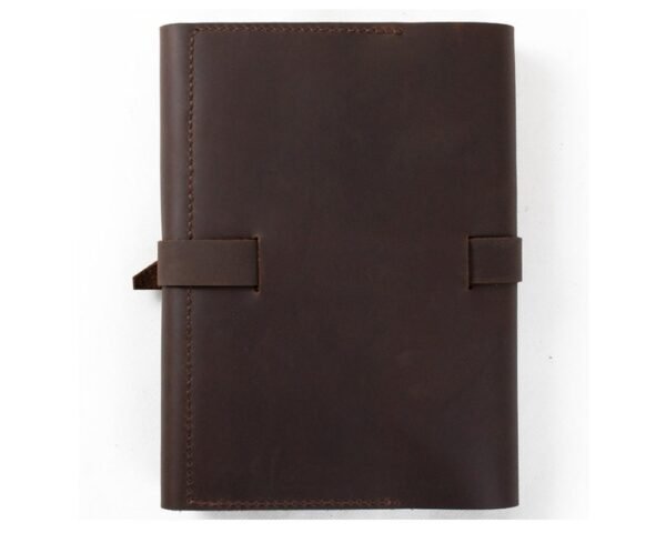 A4 Refillable Leather journal with Strap Buckle Pen Loop - Image 3