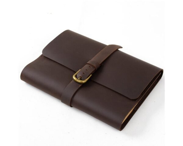 A4 Refillable Leather journal with Strap Buckle Pen Loop