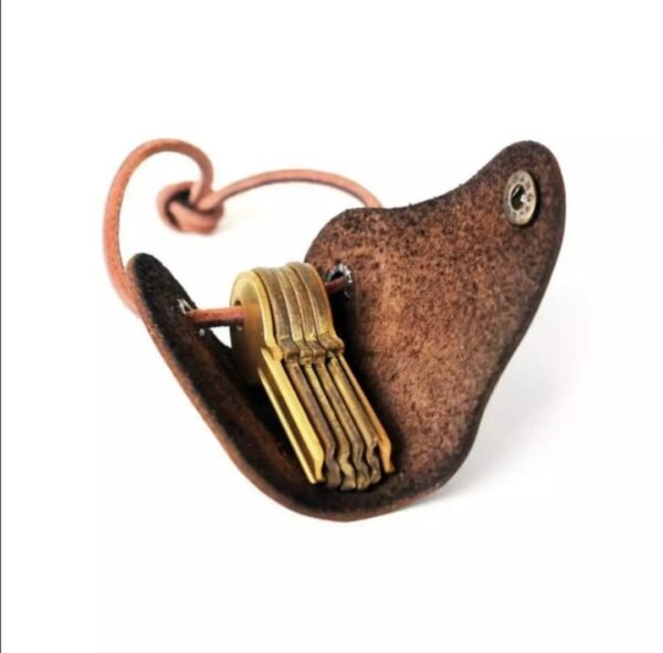 Compact Key Wallet - Key chain / Key Holder - Brown - Image 2