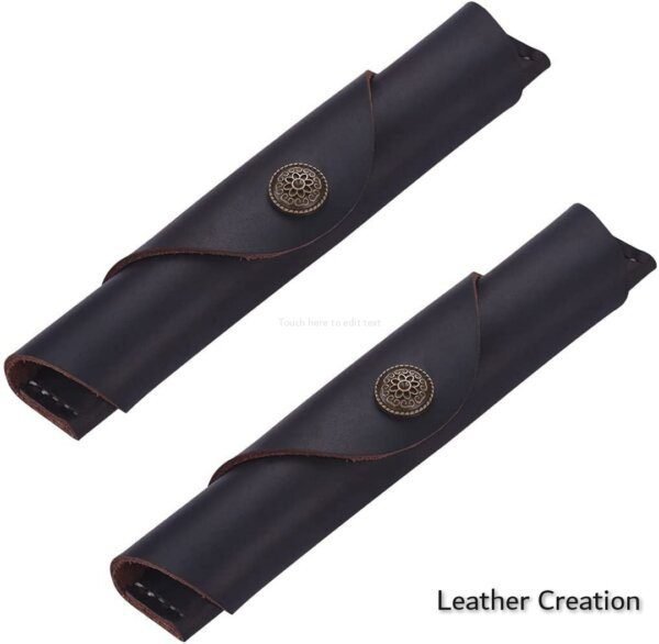 Vintage Handmade Leather Single Pen Case Holder Cowhide Fountain Pen Sleeve Roll Wrap Pen Pouch (Deep Brown Leather)