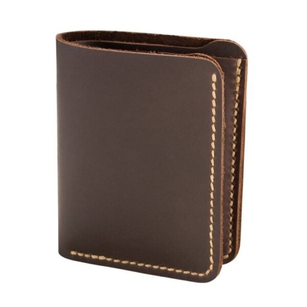 Leather Bifold Wallet For Men - With Box - Brown - Image 2