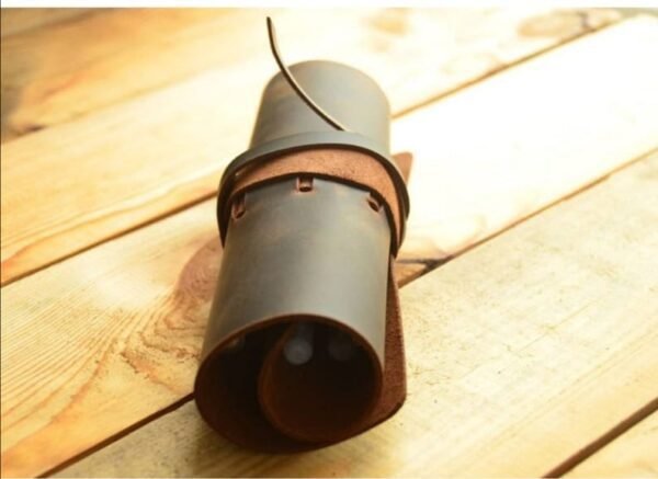 100% Pure Vintage Leather Pen Case Pencil Holder - Brown - Image 2