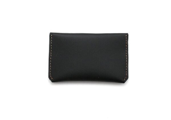 Minimalist Flap Leather Wallet, Wallet For Men & Women - Black - Image 2