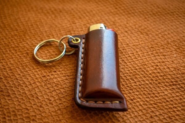 Leather lighter Pouch with lighter, Lighter Sleeve, Leather Lighter Keyring, Lighter case Lighter Case Keyring - Image 2