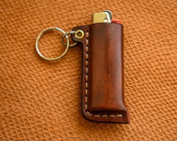Leather lighter Pouch with lighter, Lighter Sleeve, Leather Lighter Keyring, Lighter case Lighter Case Keyring