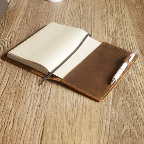 Leather A6 notebook case, pen case, note book case - Image 2