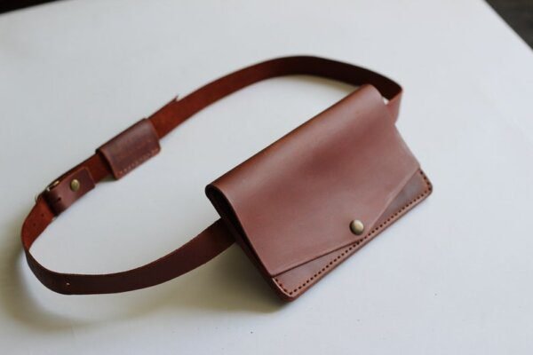 Leather waist bag for Women with belt,  waist pack, leather handmade belt bag, minimalist leather belt bag, belt pouch wallet with belt