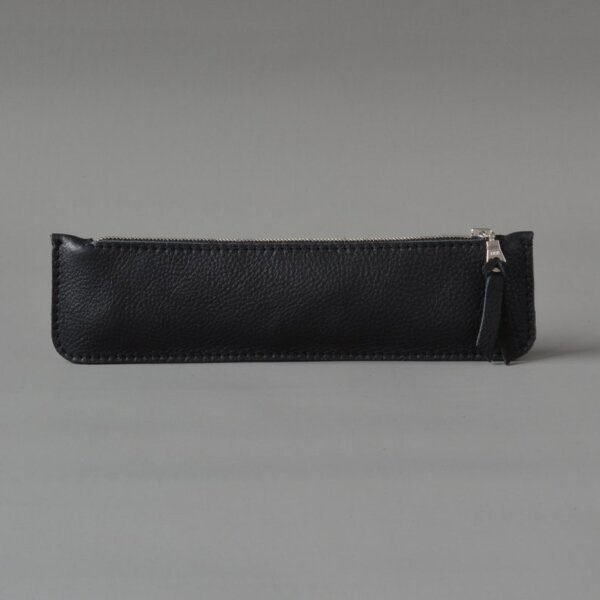 Handmade Black Leather Pencil, Pen Case - Image 2