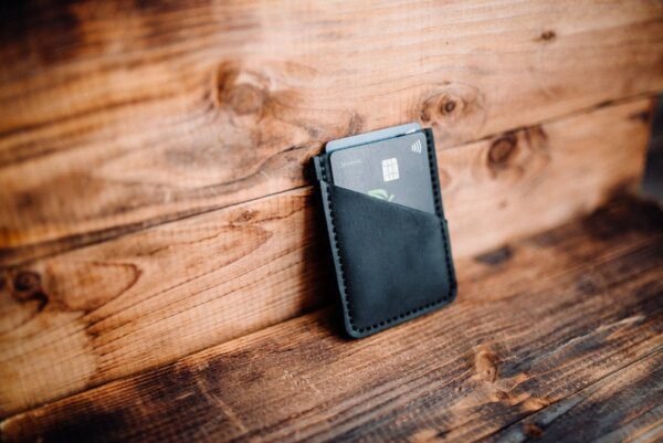 Black Leather Card Holder,Minimal card holder, Leather Card Wallet, Slim card wallet, Card Case - Image 2
