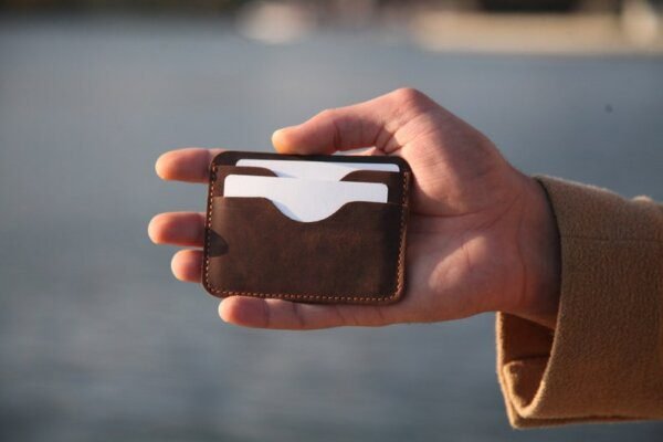 Leather Credit Card Wallet, Mans Leather Cardholder, Slim Leather Card Holder, Leather Card Holder, Leather Card Sleeve