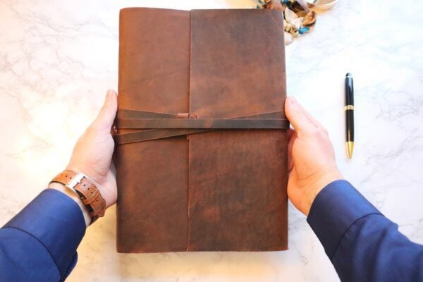 Antique Leather A4 Journal case /note book case / vintage brown