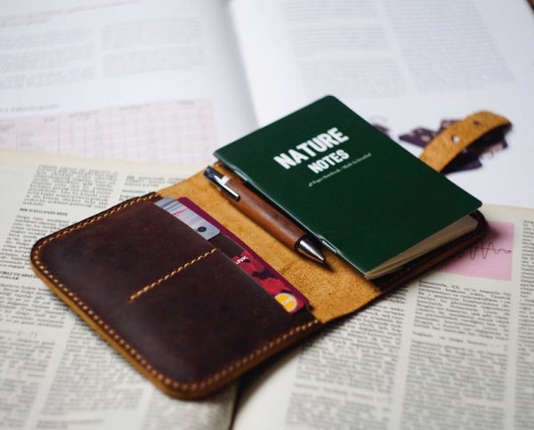 A6 Leather notebook Case, wallet, travel accessories holder, Leather Notebook holder