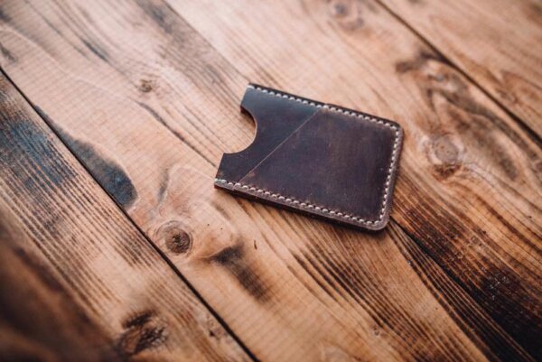 Brown Leather Card Holder,Minimal card holder, Leather Card Wallet, Slim card wallet, Card Case - Image 3