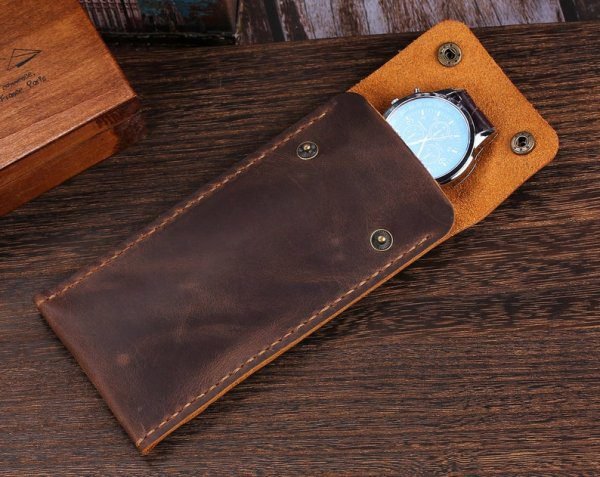 Leather Watch Travel Case, Rustic Travel Watch case, watch Organizer, Watch Travel Pouch, Watch Storage