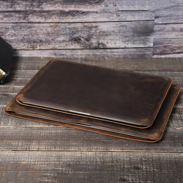 Customize Leather laptop sleeve, Leather laptop protective case - Image 2