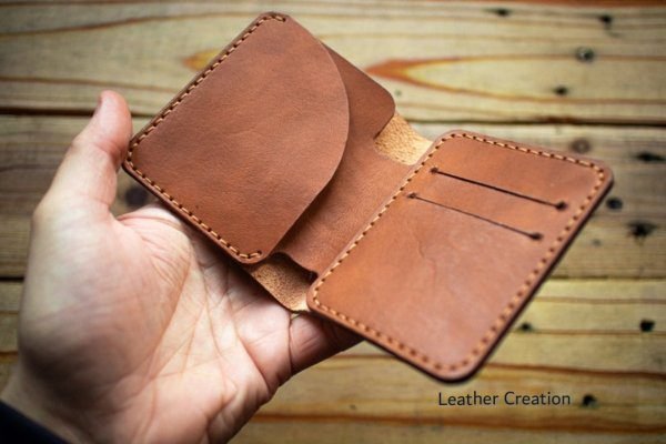 Handmade Minimalist Leather vartical Wallet For Men