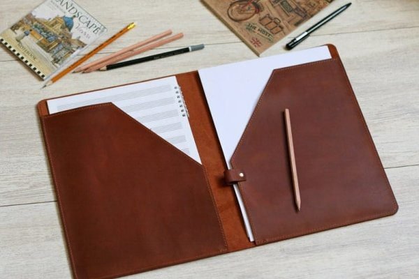 Leather Creation Leather A4 paper case, Leather File case leather A4 documents organizer