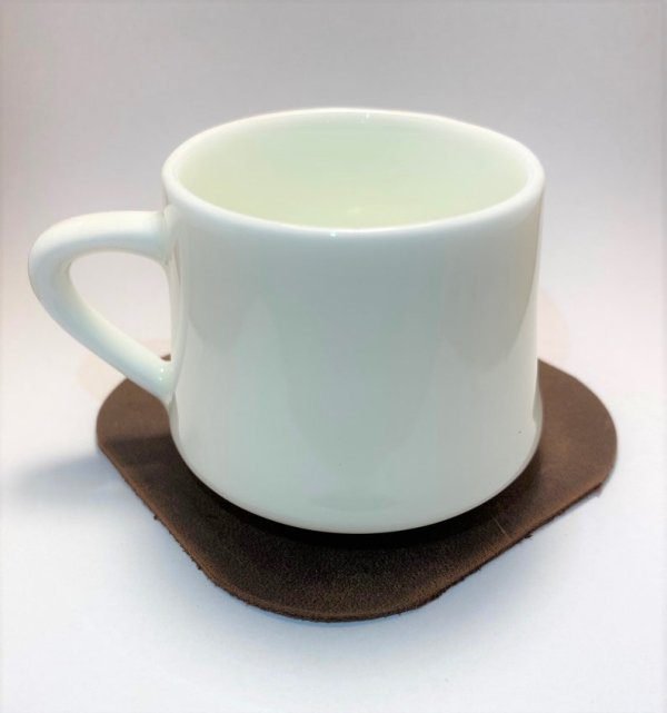 6 leather tea coasters (8x8 cm) - Image 3