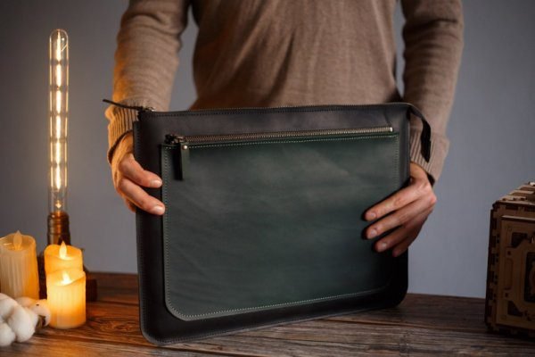 Customize Leather laptop sleeve / MacBook case Leather laptop bag - Image 4