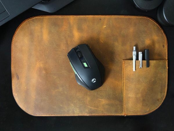 Leather Mouse Pad Leather Hand Crafted Desk Pad, Desk Accessories, Leather Computer Pad,  Office Desk Pad