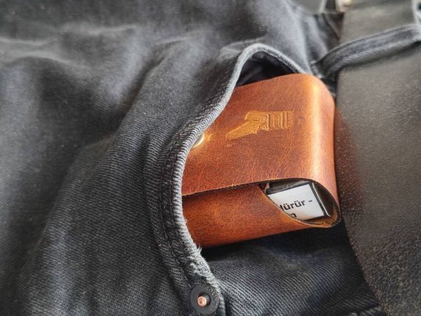 Leather Cigarette Case Tan - High-Quality Handmade Cigarette Holder for 20 Cigarette pack holder - Image 3