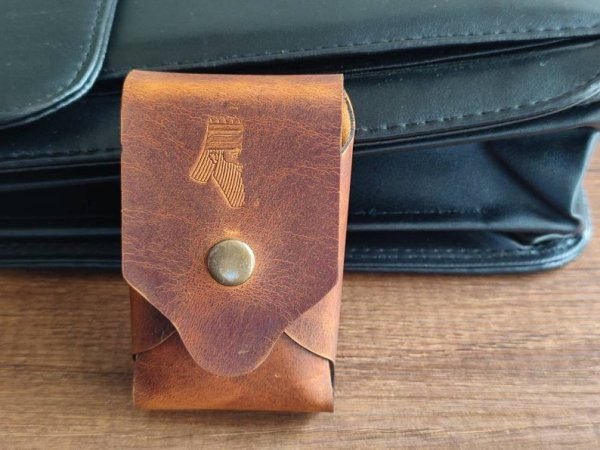 Leather Cigarette Case Tan - High-Quality Handmade Cigarette Holder for 20 Cigarette pack holder - Image 4