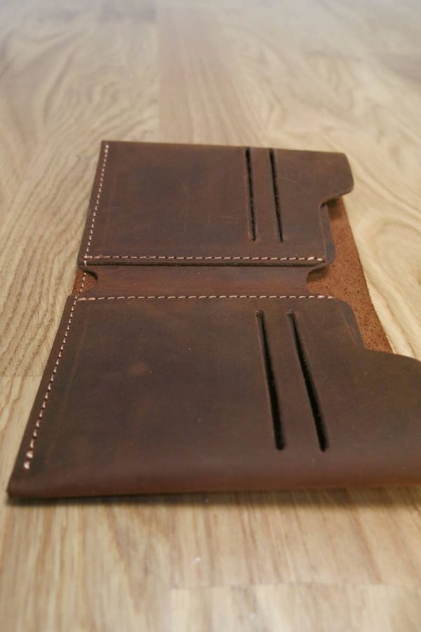Wallet, Leather Wallet for men Wallet, Antiqued Leather Wallet, Minimalist Leather Wallet, Bifold Leather Wallet, Aged Leather Wallet - Image 3