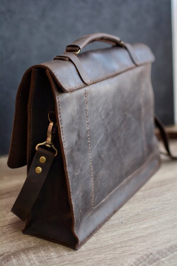 Leather messenger bag - Leather briefcase - Handmade leather bag - Leather Laptop bag - leather document bag - Image 6