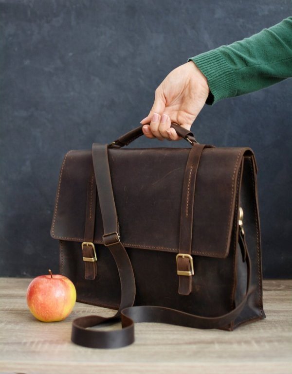 Leather messenger bag - Leather briefcase - Handmade leather bag - Leather Laptop bag - leather document bag