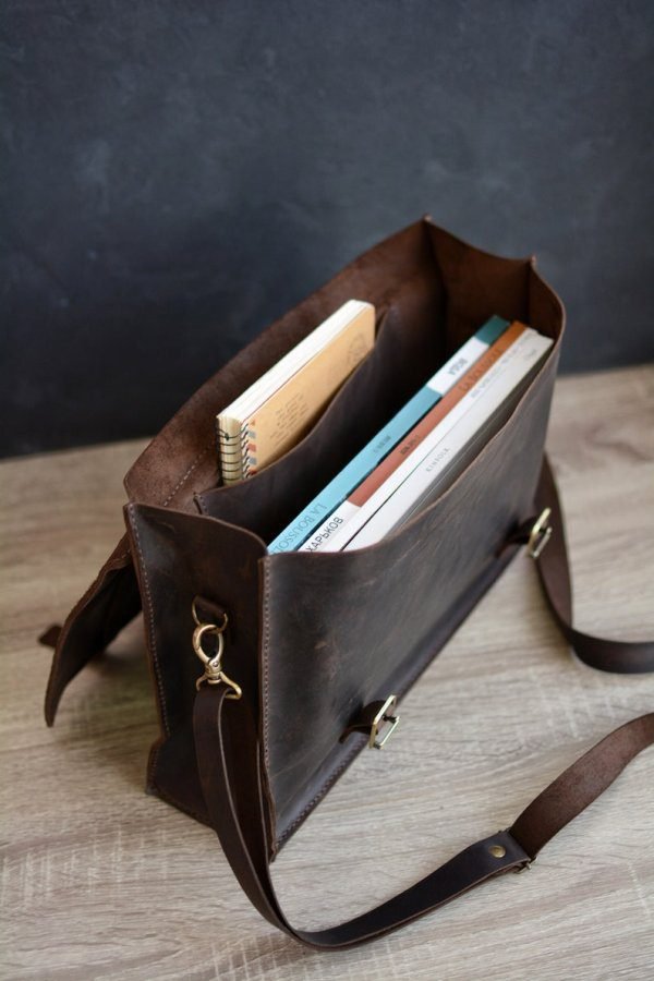 Leather messenger bag - Leather briefcase - Handmade leather bag - Leather Laptop bag - leather document bag - Image 2