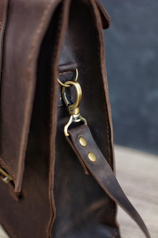 Leather messenger bag - Leather briefcase - Handmade leather bag - Leather Laptop bag - leather document bag - Image 5