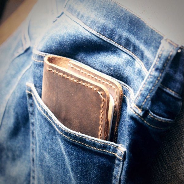 Leather Journal Cover for men & women pocket size 3.5" x 5.5" with pen holder Refillable Distressed Brown - Image 5
