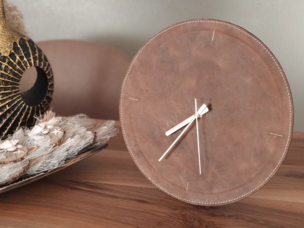 Vintage Leather wall clock home /office wall decor - Image 4