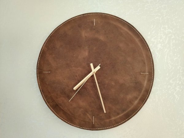 Vintage Leather wall clock home /office wall decor - Image 2
