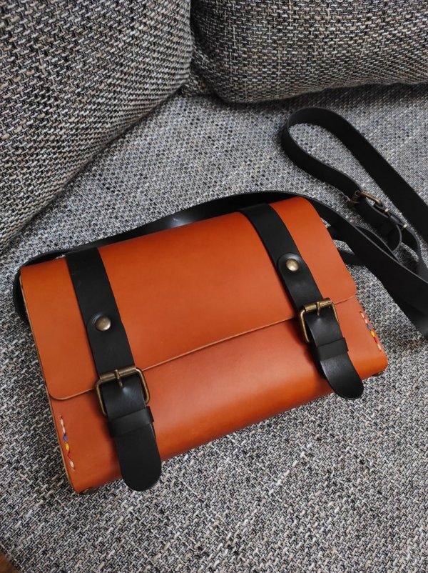 Wood Leather Crossbody bag, Leather purse, Leather bag, Wooden shoulder bag for women - Image 3