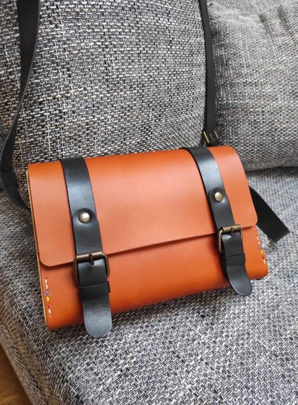 Wood Leather Crossbody bag, Leather purse, Leather bag, Wooden shoulder bag for women - Image 5