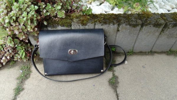 Vintage Leather wood bag for women, leather cross body bag for women -  Black - Image 2