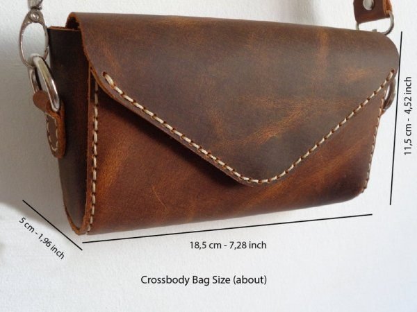 Leather Crossbody bag Woman Bag Minimalist Leather Bag for women - Image 2