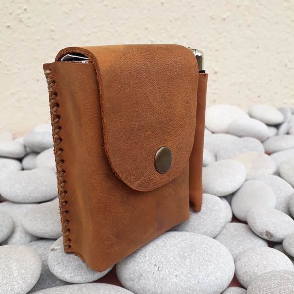 Leather Cigarette Case, Handmade, Cigarette Box With lighter Case and Belt Loop - Image 4