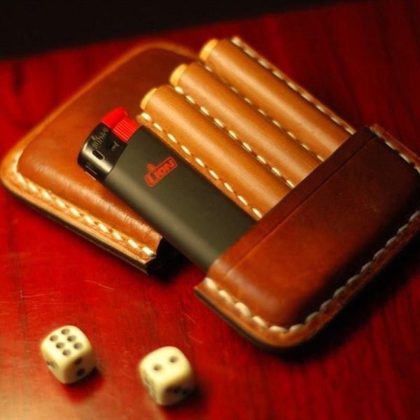Vintage Leather Cigarette Case, mini cigarette case - Image 2